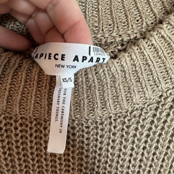 Apiece Apart Olivia Linen Vest In Khaki Size XS/S Sweater $365 Linen Luxury - Picture 3 of 8